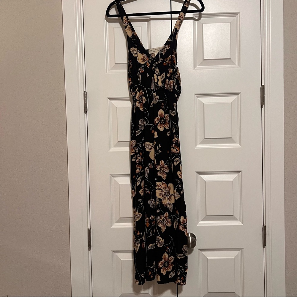 Saltwater LUXE Black Floral Cropped Jumpsuit